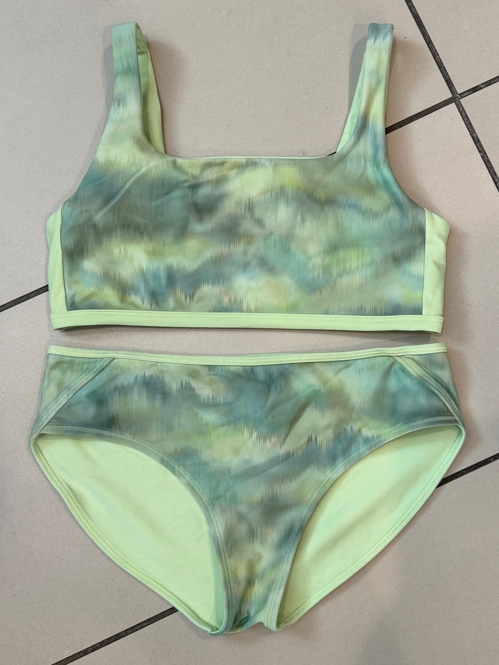 Athleta Girl Lime green/yellow Reversible Bikini